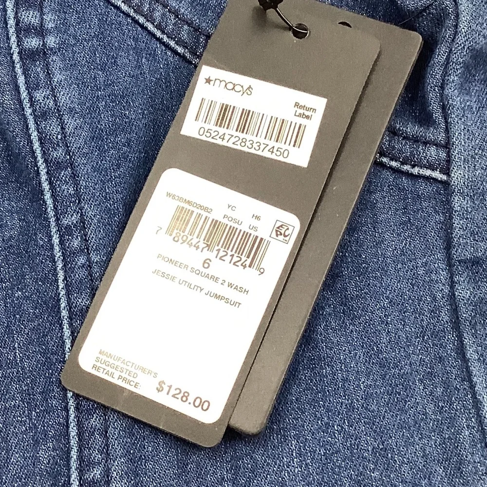 NWT Guess Jessie Utility Fitted Denim Jumpsuit 6 - Picture 11 of 14